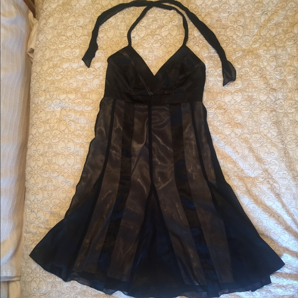 AGB black halter dress